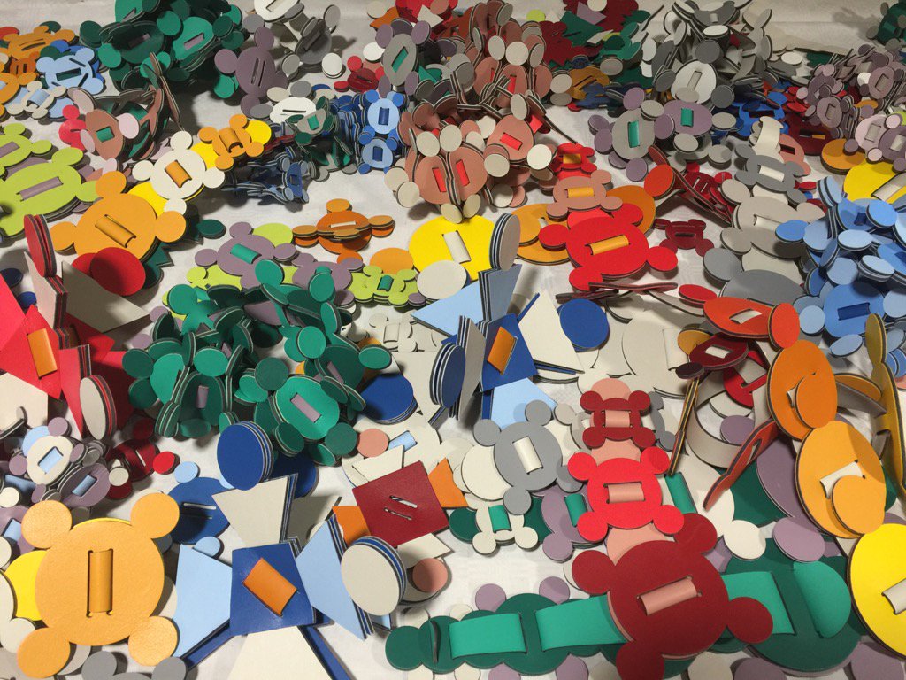 Backstage at Anya Hindmarch, whose show was inspired by circles