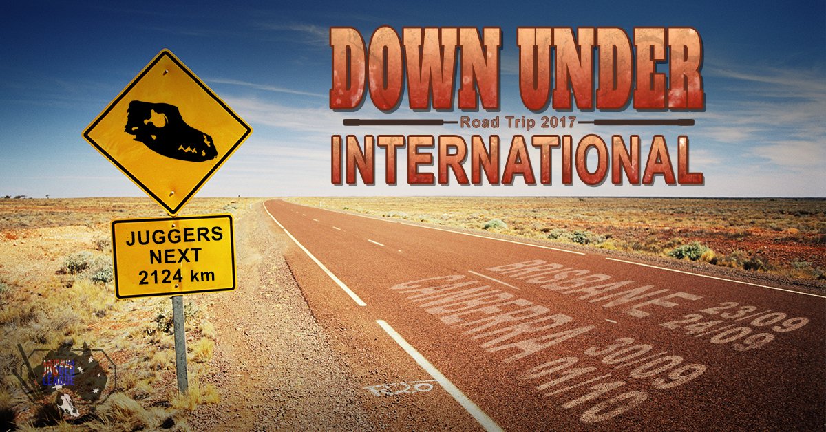 JuggerAustralis's tweet photo. Get ready for the 2017 Down Under International! Coming to a #Jugger field in #Brisbane and #Canberra near you! https://t.co/1CCQeLUofG
