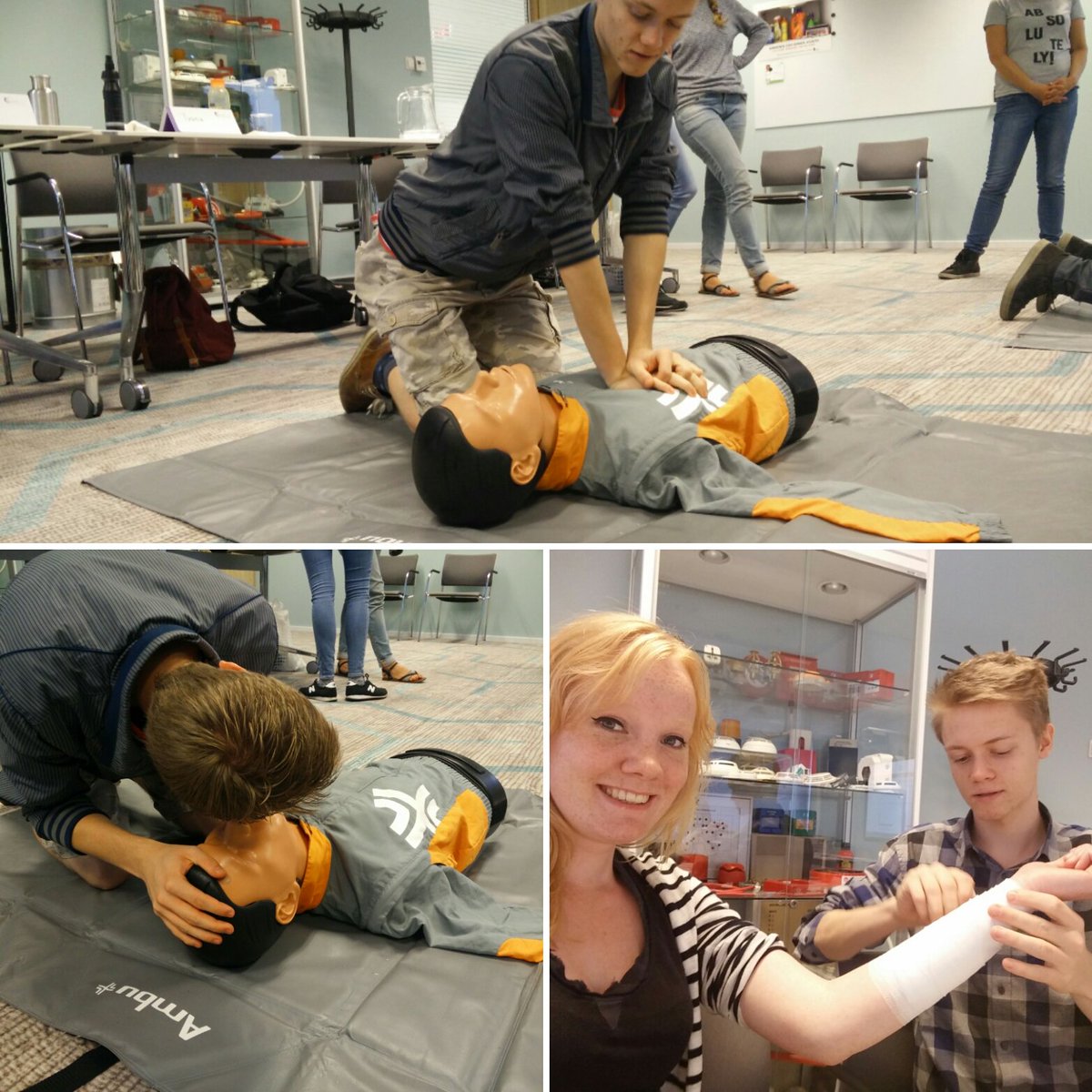 MebioseBestuur's tweet photo. Wout en Marit in actie! #EHBO'ers #inspe https://t.co/XnWO5dRD2p