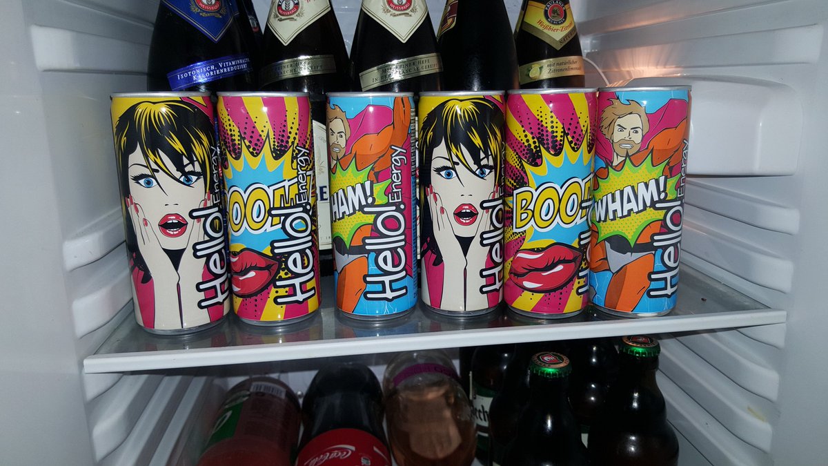 TwittEcki's tweet photo. Die machen sich echt gut schon alleine wenn sie im Kühlschrank stehen. @paartde #helloenergy #energydrink https://t.co/RnYBkjWqKe