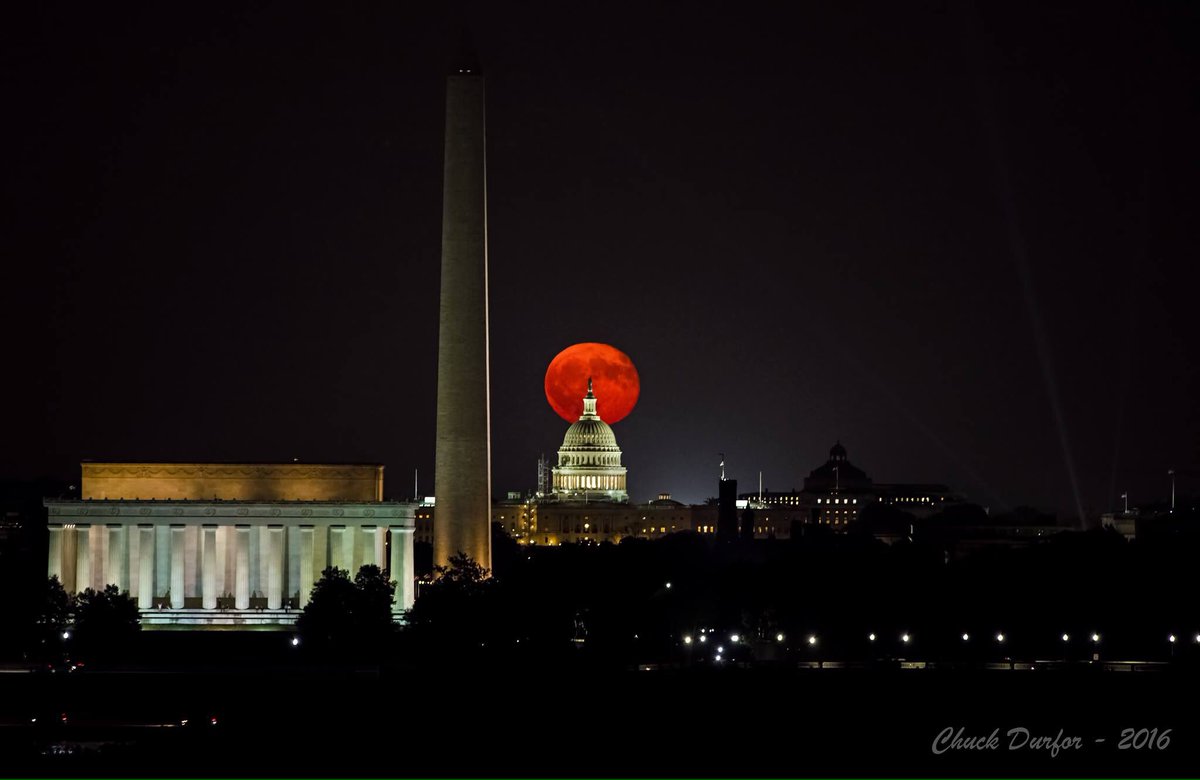 Full moon over the Capitol last night