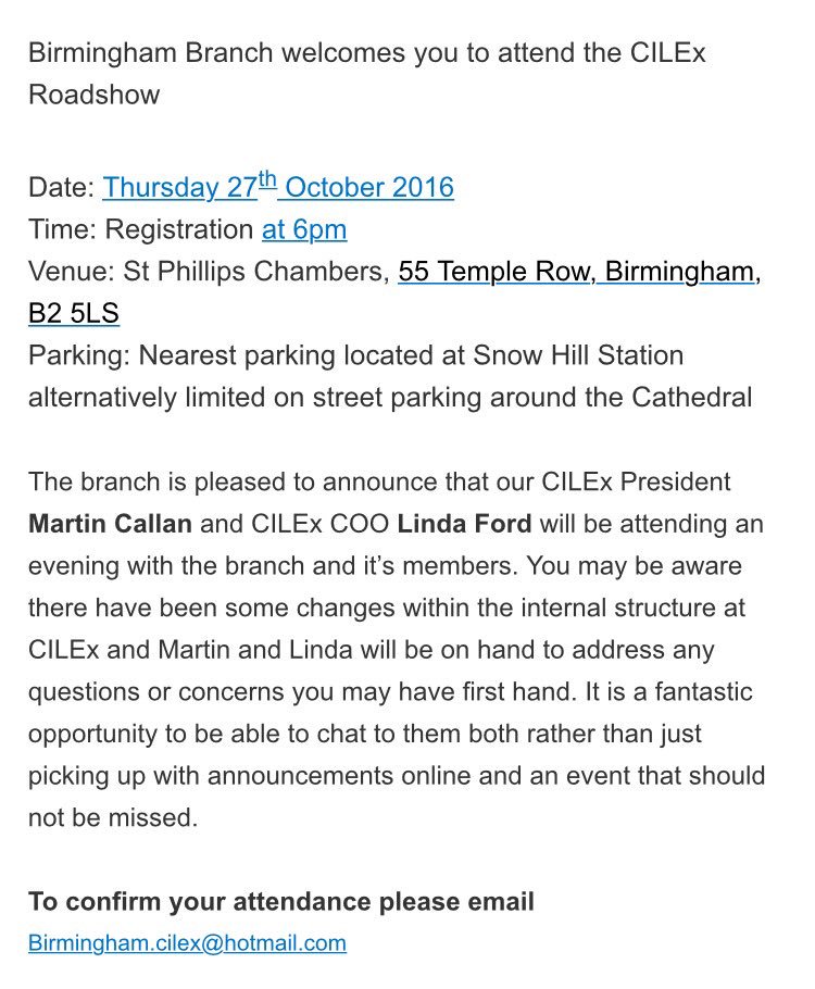 The CILEx Roadshow is coming to Birmingham on Thursday 27 October.