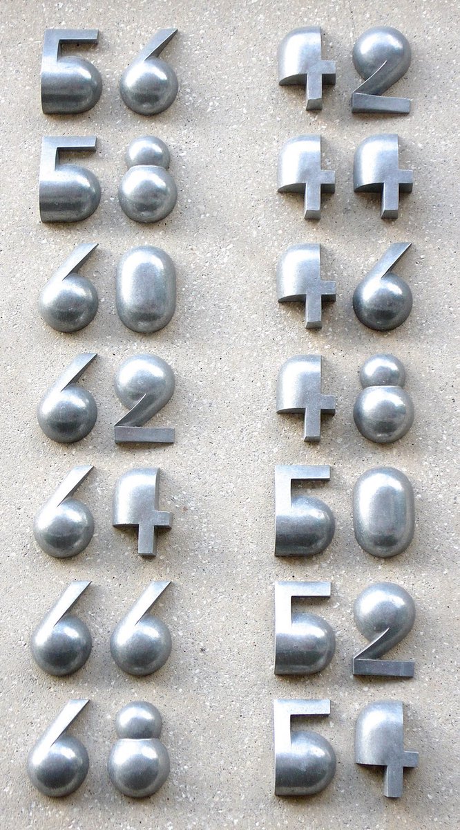 House #numbers for a new residential neighbourhood, Amsterdam. Designed by Reinoud Oudshoon #FontSunday #100design