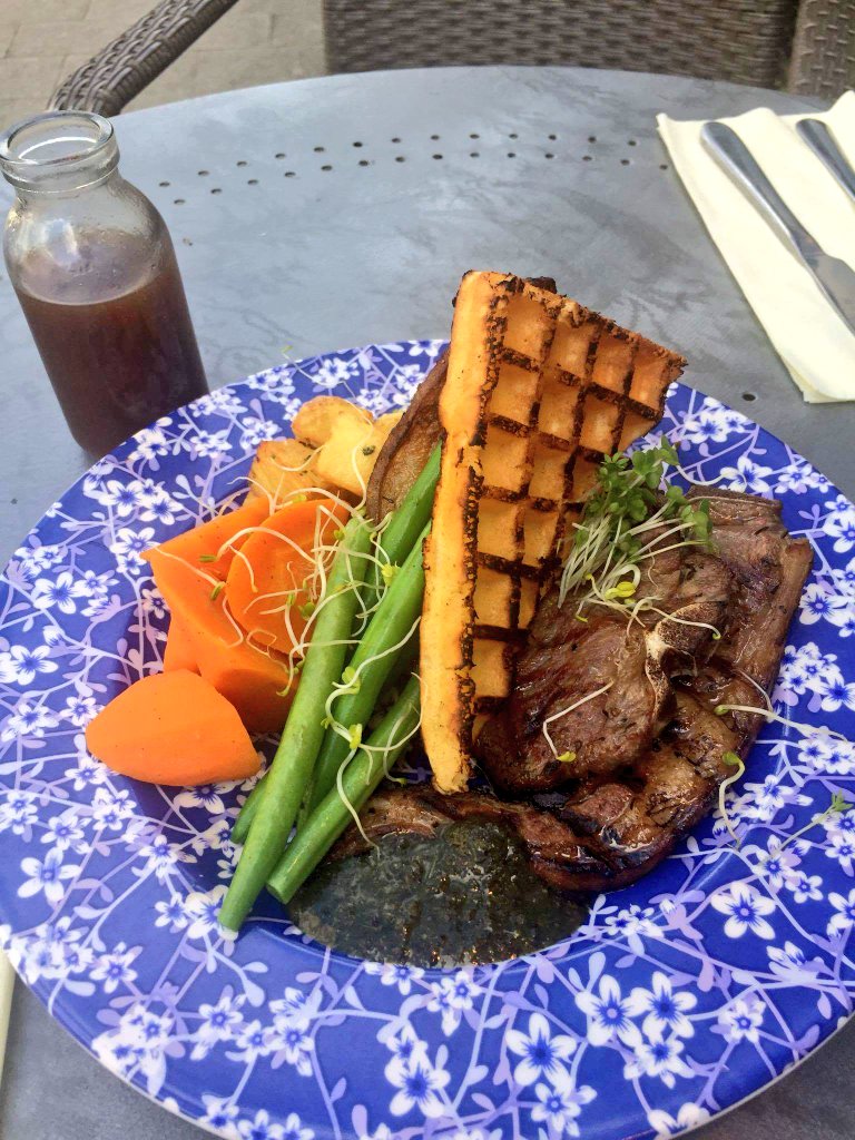 EmbraceBar's tweet photo. £6.95 Bbq roast dinner. Lamb and Waffle spoced gravey #altrincham #hale https://t.co/RwjyOvI9F7