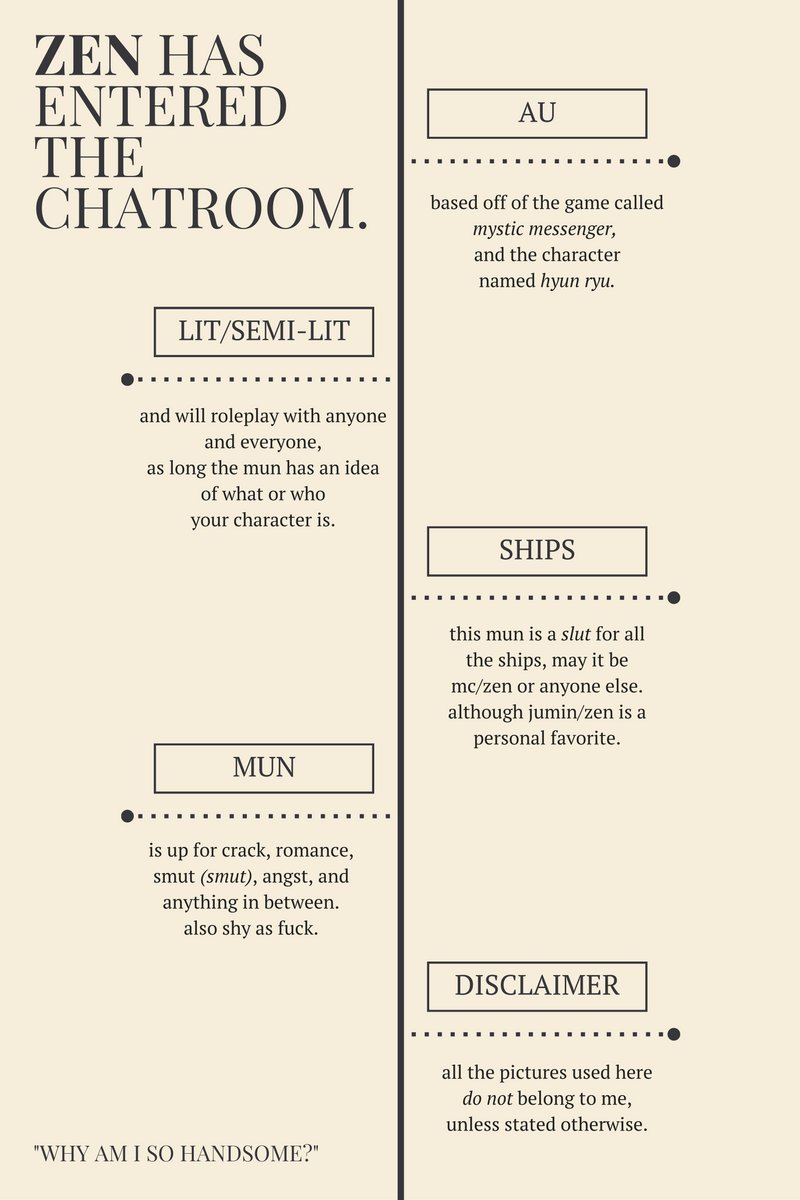 lovelyhyunryu's tweet image. [ ᴢᴇɴ ʜᴀs ᴇɴᴛᴇʀᴇᴅ ᴛʜᴇ ᴄʜᴀᴛʀᴏᴏᴍ. ]

#ᴍʏsᴛɪᴄᴍᴇssᴇɴɢᴇʀʀᴘ
 ʜʏᴜɴ ʀʏᴜ / ᴢᴇɴ. 23.
 ᴘᴏssɪʙʟʏ ᴛʜᴇ ᴍᴏsᴛ ʜᴀɴᴅsᴏᴍᴇ ᴍᴀɴ ᴏɴ ᴇᴀʀᴛʜ.