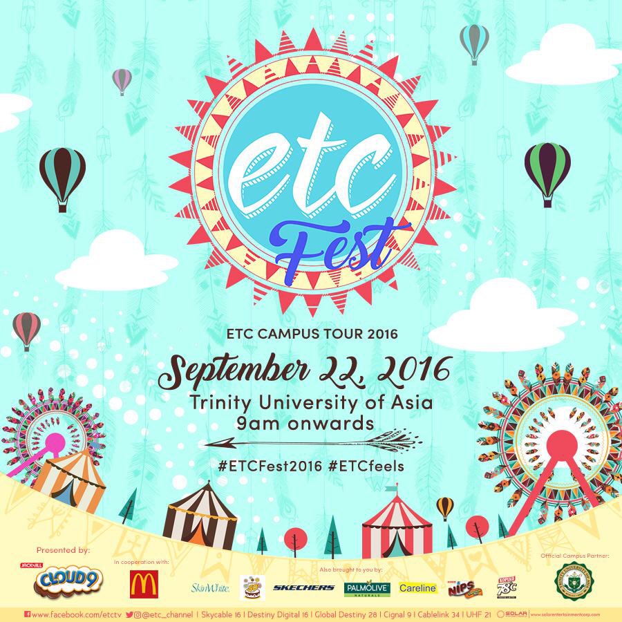 etc_channel's tweet photo. #etcfest2016 is back! And this time, we're headed to QC! See you soon, Trinity University of Asia! #etcfeels ❤️ https://t.co/GZxdowrPE5
