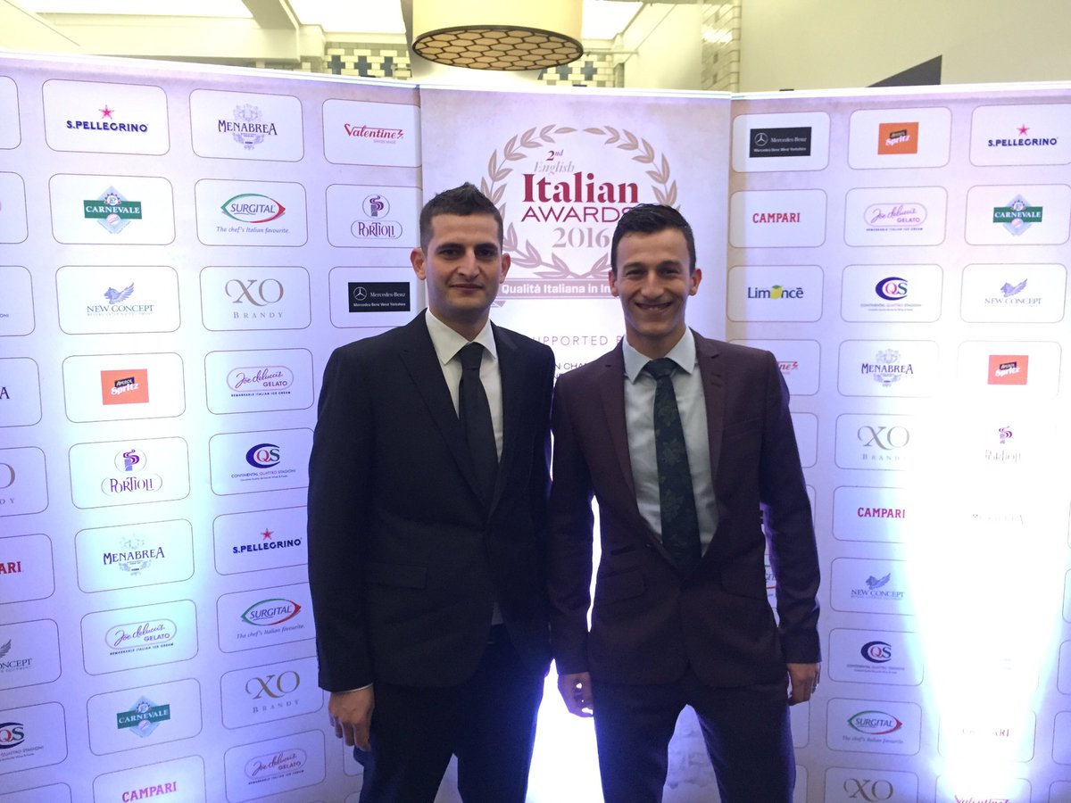 Our Giuseppe is at <a href="/Italianawards/">The Italian Awards</a> tonight, nominated as the Best Barista in England! #goodluck #englishitalianawards