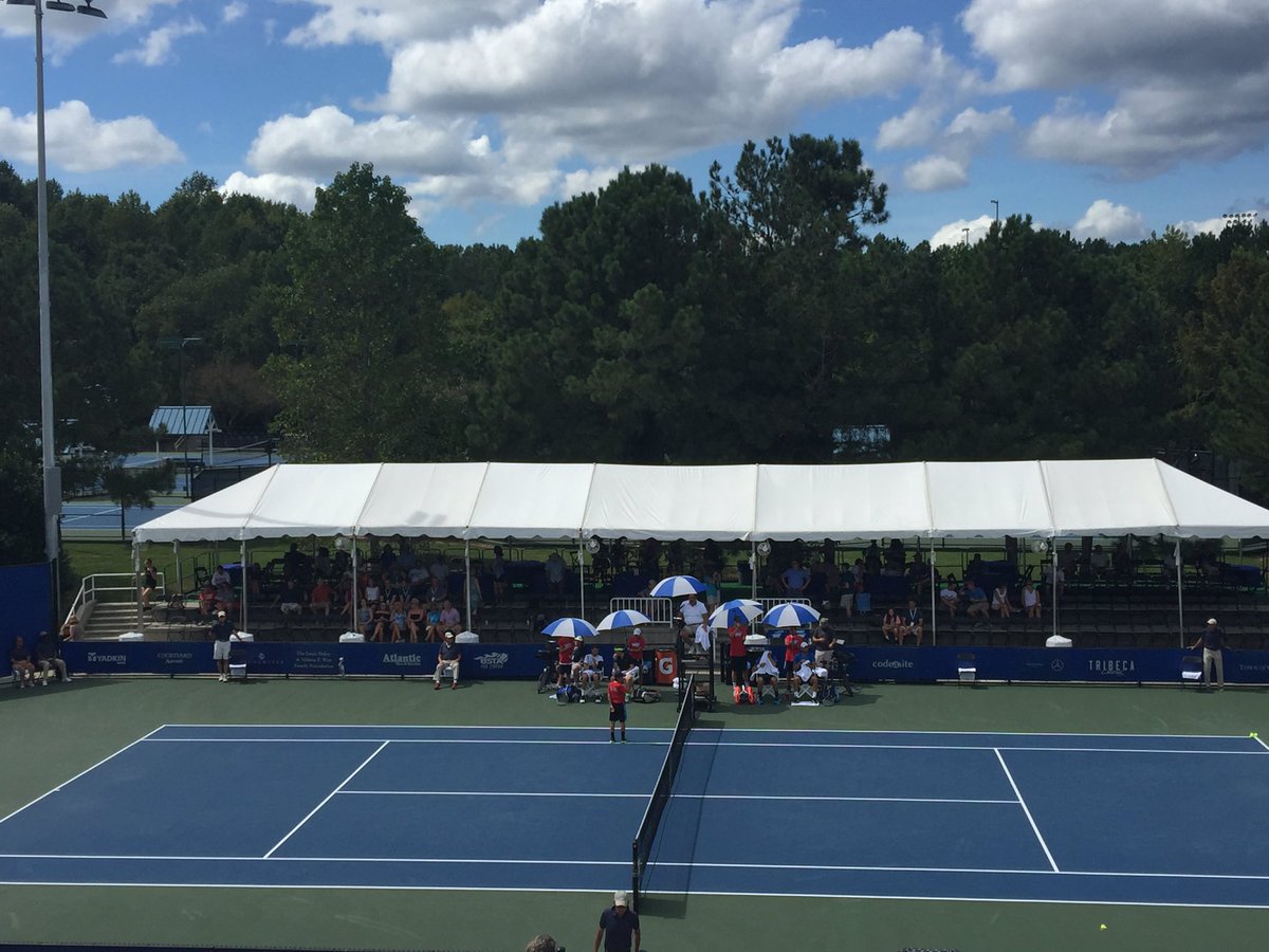 CaryTennClassic's tweet photo. Bester/Polansky take the first set 6-2 at #ATChamp2016 https://t.co/owVdz515wf