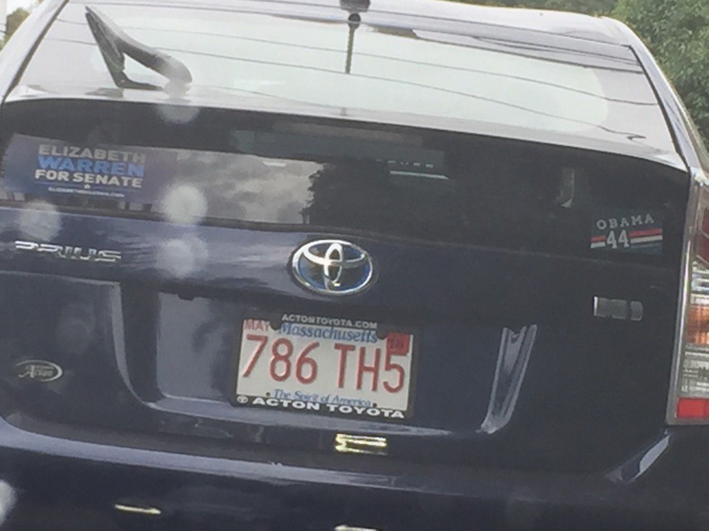 Every Prius comes with Obama &amp; Elizabeth Warren stickers attached