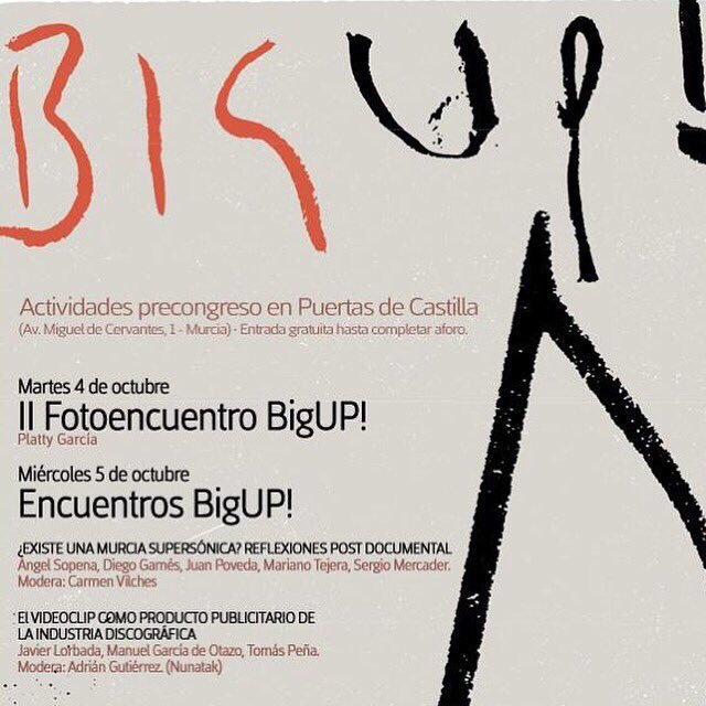 El 5/10 estaré charlando sobre las impresiones de <a href="/MurSupersonica/">Murcia Supersónica</a> y la escena musical murciana en @BigUpMurcia