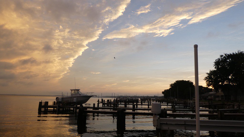 jack2cdr43's tweet photo. Sunrise on the Chester River this Sunday. Bush back clouds reveal the morning blue sky.  #sunrise,#birdinsky https://t.co/5l4V8DdVWW
