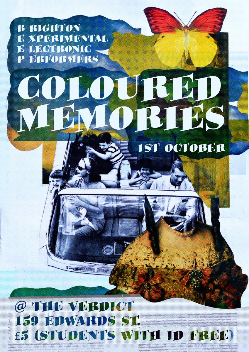 Beep_events's tweet photo. #ColouredMemories Live #experimental &amp; #electronica 1st October @ @verdictjazz #Brighton. https://t.co/hLpo9n8GmQ https://t.co/U66ODw52GA
