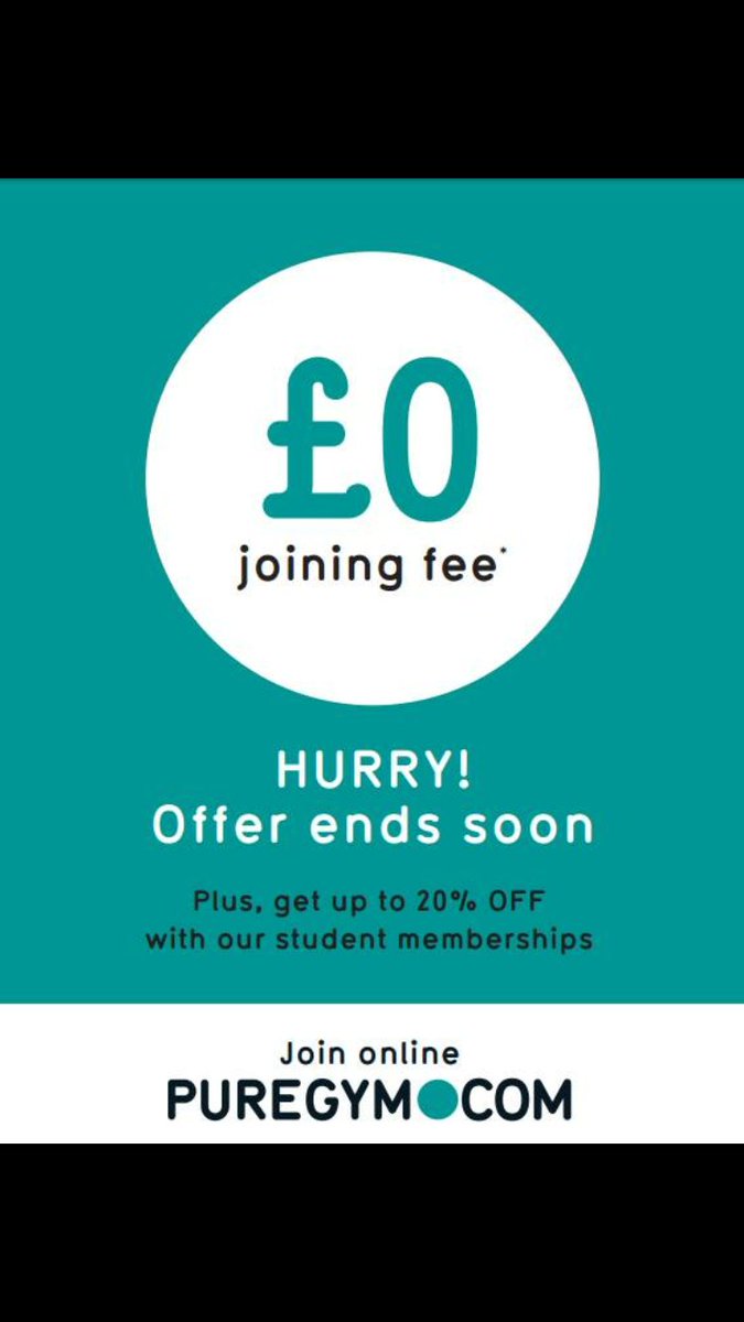 Puregymmoston's tweet photo. Join now using promo code ZEROJF &amp; save yourself £££ @Puregymmoston Limited time offer #whywouldntyoujoin #fitfam https://t.co/4j9yAD1dDe