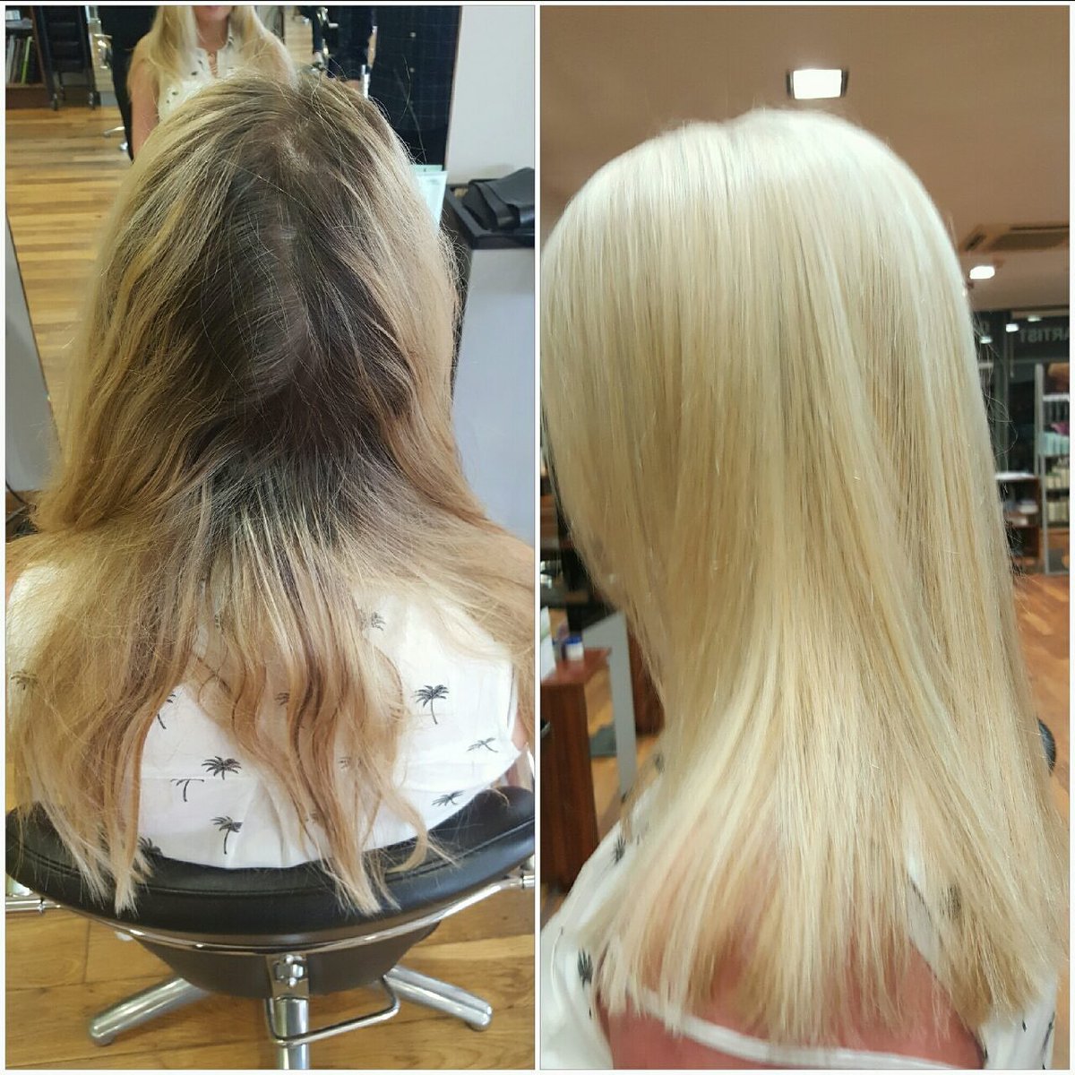 PelloHairDesign's tweet photo. Does anything beat that feeling of giving your client exactly what she's wants#Stunning #hair#transfomation #blonde https://t.co/ffbS9JNIIH