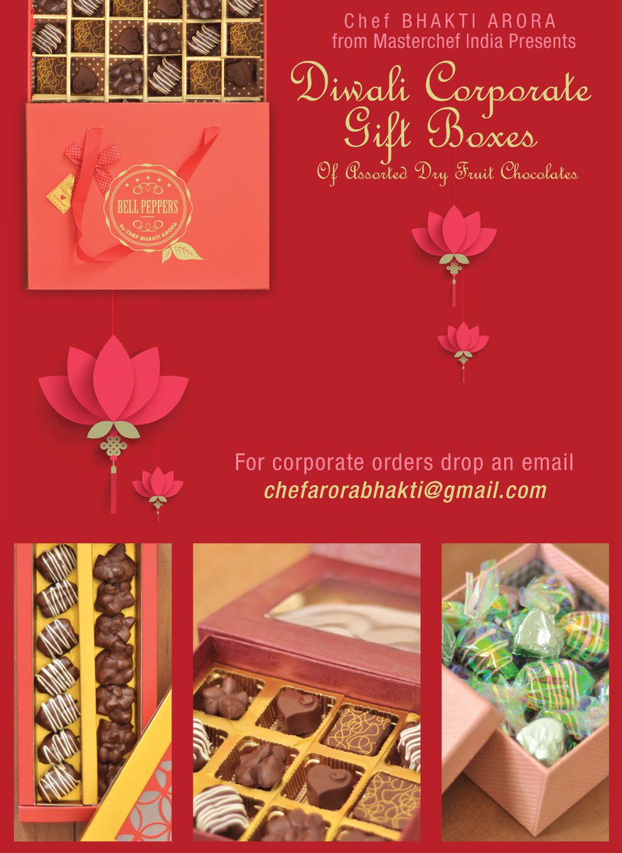 ChefAroraBhakti's tweet photo. Gift your lovd ones boxes of indulgent brownies, crunchy cookies n nutty chocolates!
#Diwali #gifting #masterchef https://t.co/r1TpZNEQuU