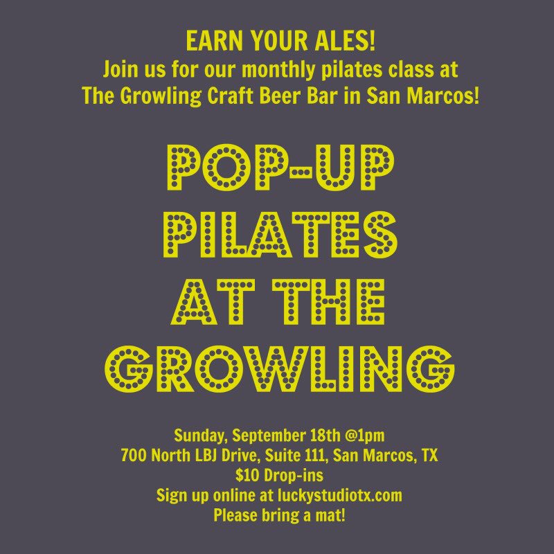 TheGrowling's tweet photo. Be good to yourself today! #pilatesandpints @TheGrowling! Class at 1 pm! https://t.co/Vv3ERdVxZM