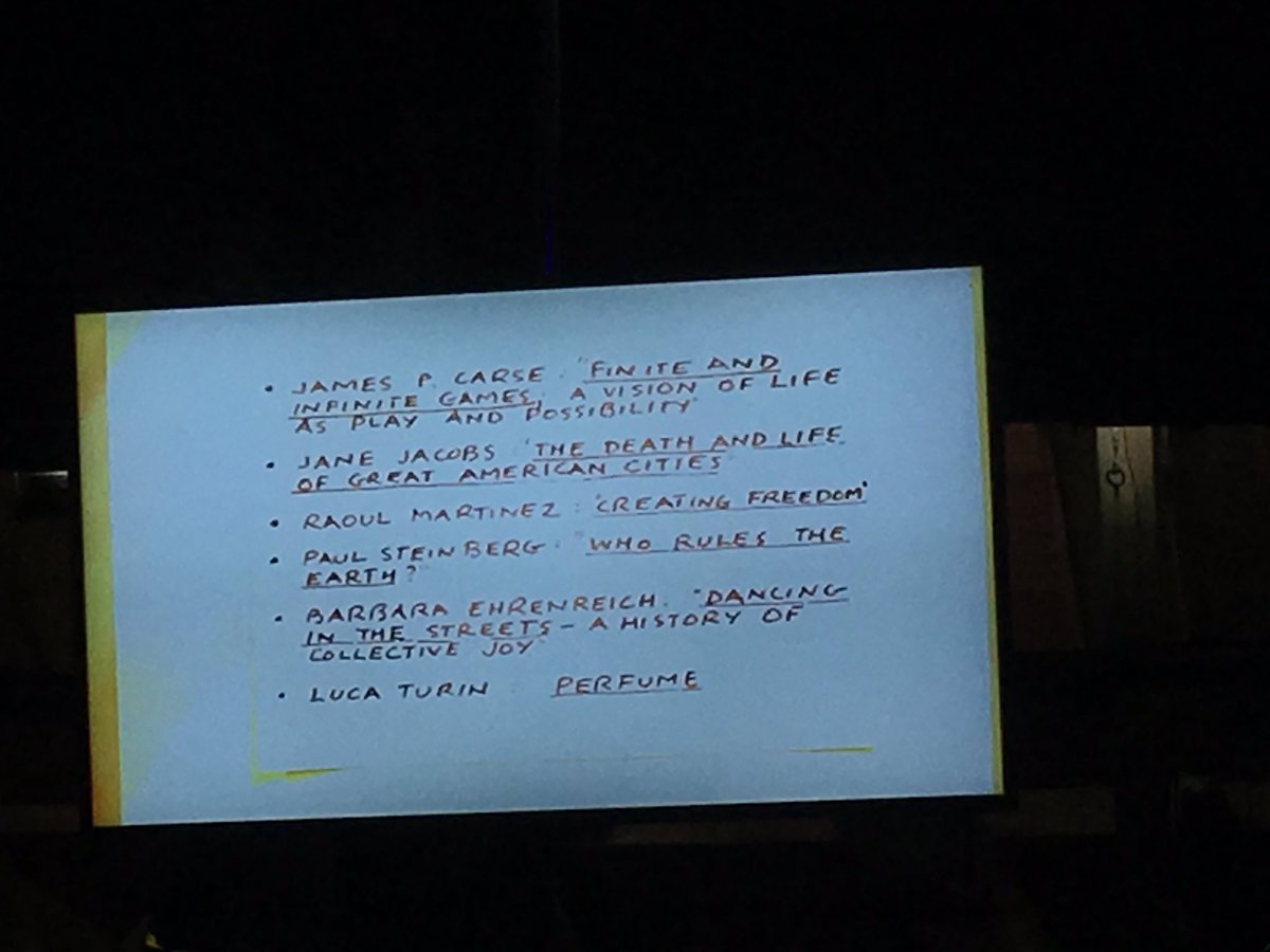 projectcassiel's tweet photo. Brian Eno @dark_shark's reading list from his #FutureFest2016 keynote https://t.co/BSN6unw43w