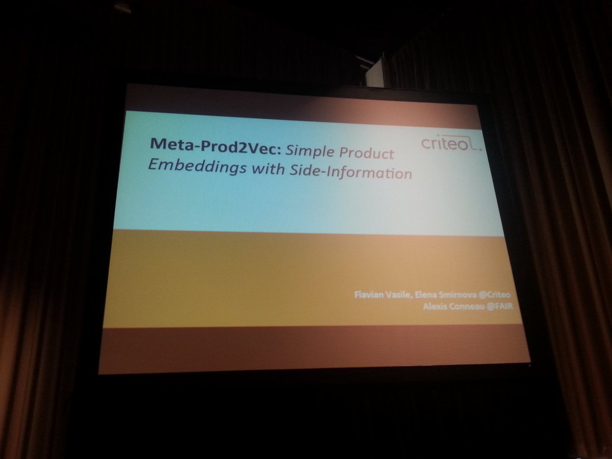 simondolle's tweet image. Shhh! The show is about to start. @CriteoEng #recsys2016