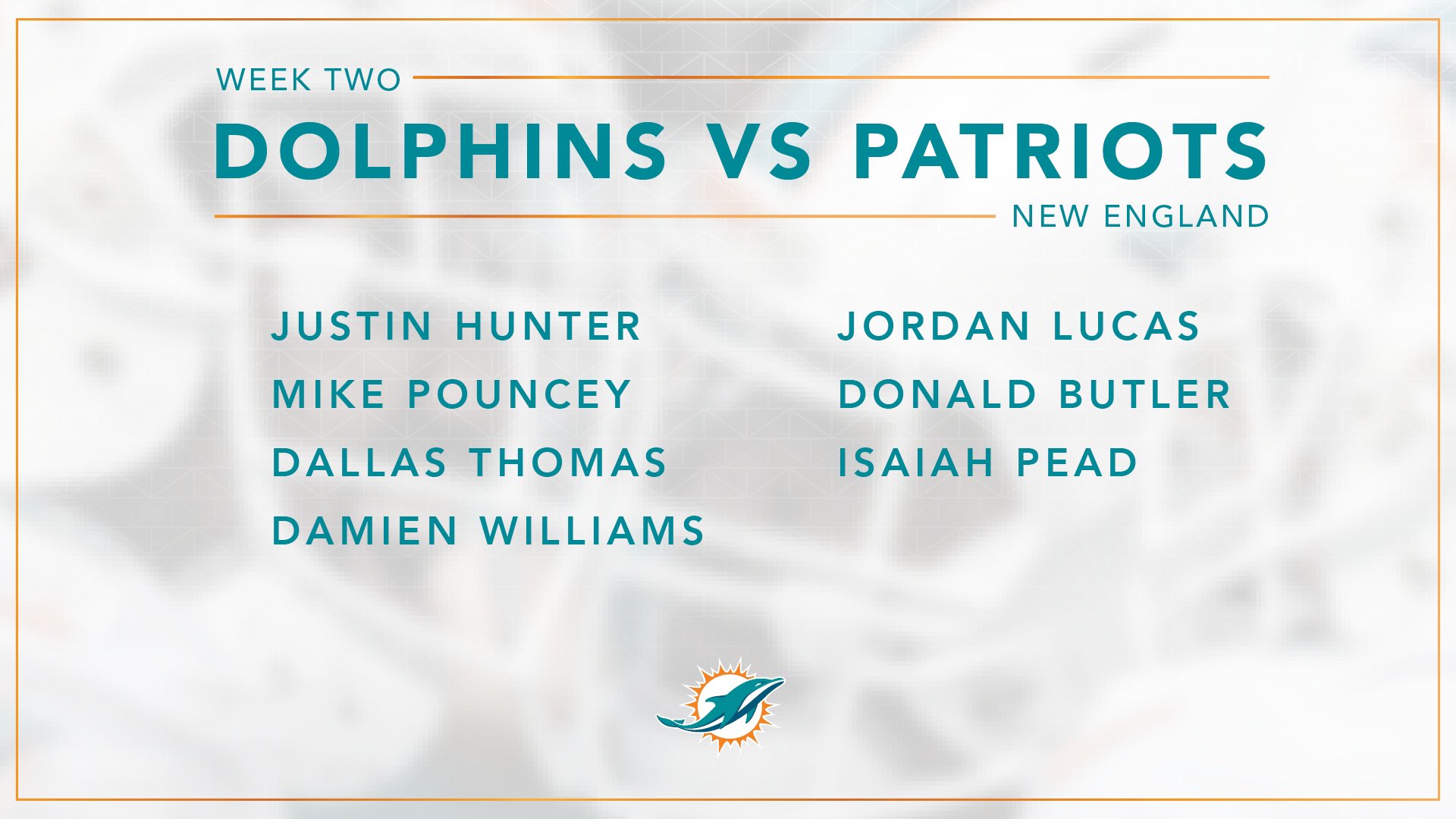 Miami Dolphins on Twitter "Today's inactives https//t.co/QOl8JGEzVC