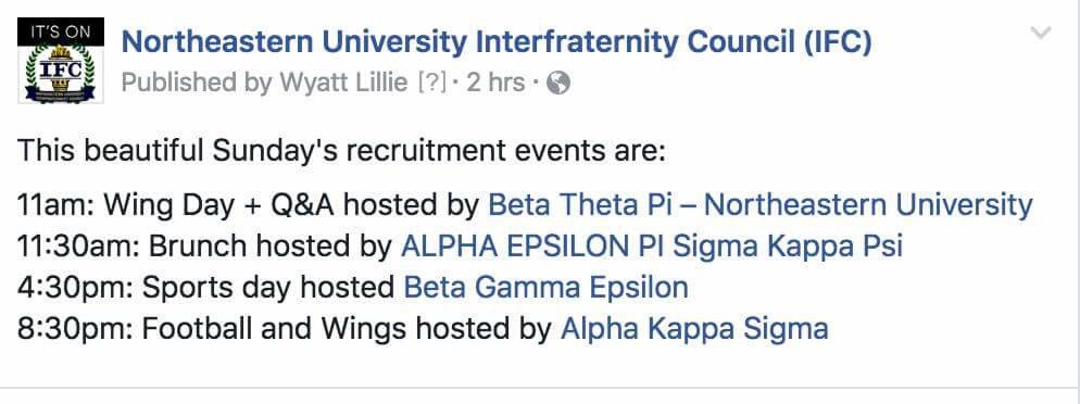 Fraternity rush events for the day 🙌🏻