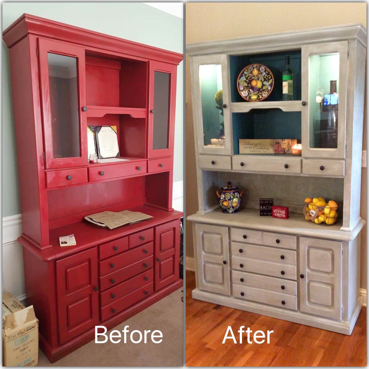 #beforehand after #love #did #chalkpaint #paintedfurniture #upcycle