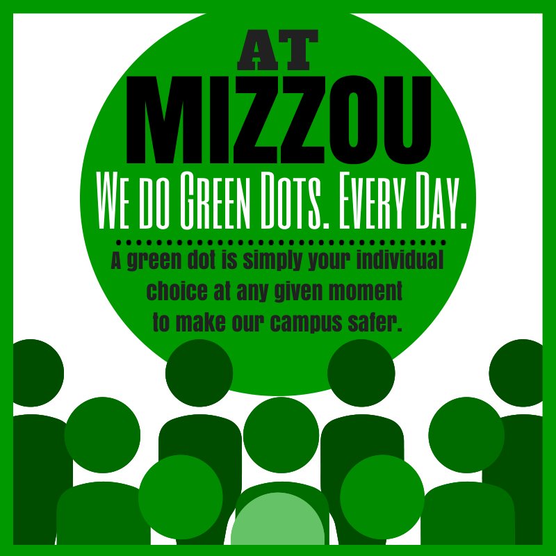 2020captioning's tweet image. Make every day a Green Dot day on your campus! Be the #powerofacommonlanguage and purpose #Mizzou #dot2dot!