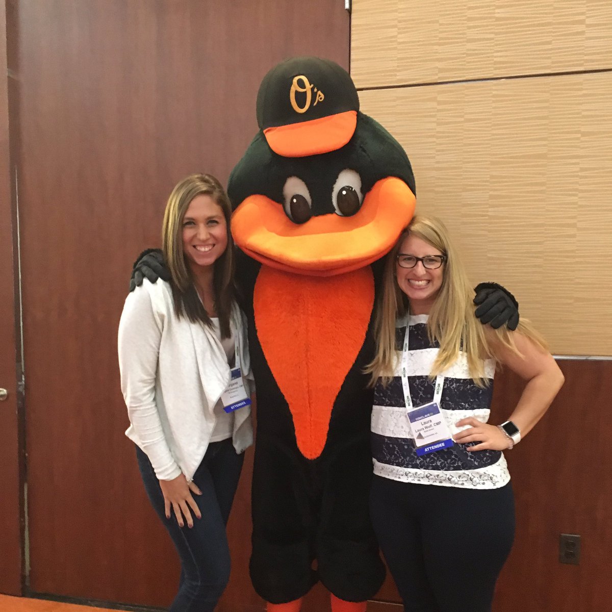 lauraewolf's tweet photo. Hanging out with the bird! #conclave16 @Orioles @HiltonBaltimore @ciccmp https://t.co/ga73d6OJ8I