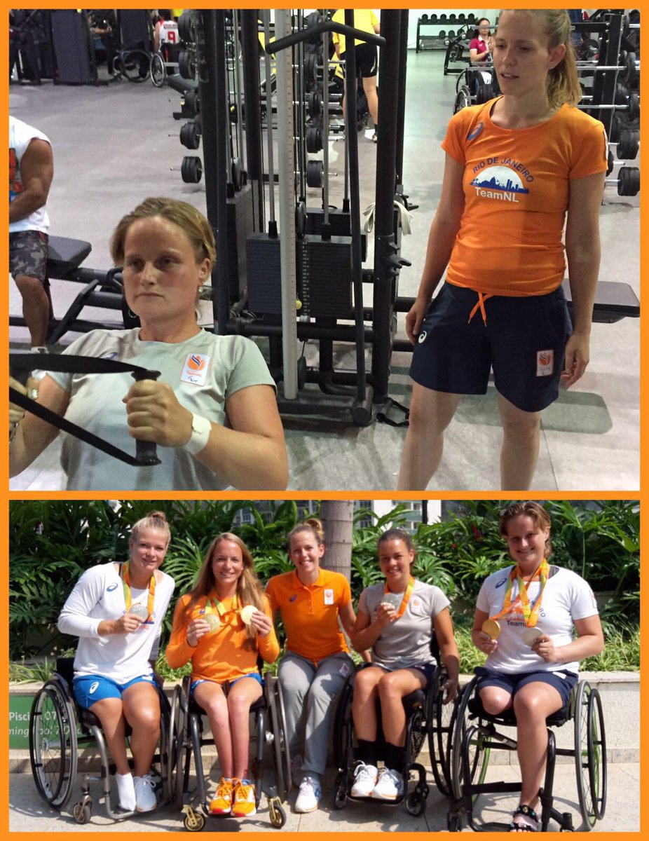 HUmasterOMT's tweet photo. #HU Trots op @Anneliesvanasch met 2xgoud en 2xzilver #Paralympics tennistoernooi vrouwen! @HUmasterSF topfysio's! https://t.co/N9AtEhJIKj