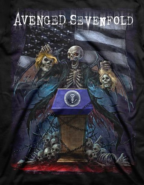TheOfficialA7X's tweet photo. Since the election is right around the corner we decided to throw our hat in the ring! Shirt only available on tour. https://t.co/sIu9LkJnMK