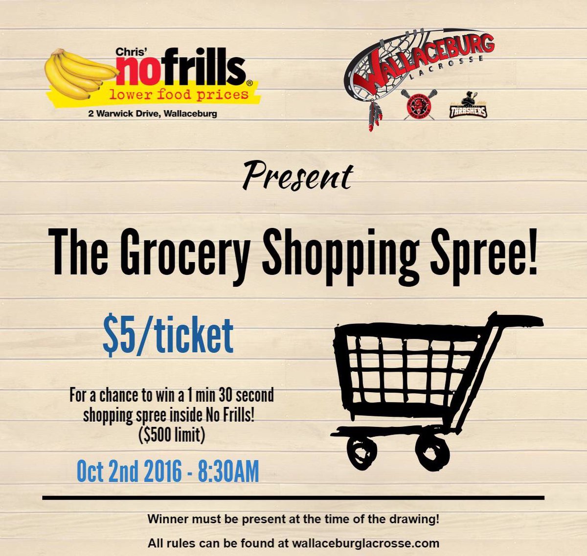 WburgThrashers's tweet photo. 🎟🎟🎟
Have you got your tickets for the Grocery Shopping Spree yet?  We are selling tix at No Frills at 1pm today https://t.co/t9vENUrl4t