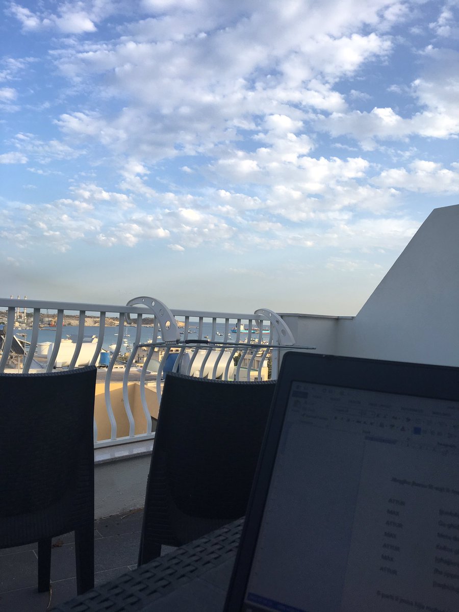 SimoneSpiteri's tweet photo. Took my #office out on the #terrace this eve. Nothing beats an almost-#autumnal #mediterranean #sky https://t.co/VlZjtJhJ7v