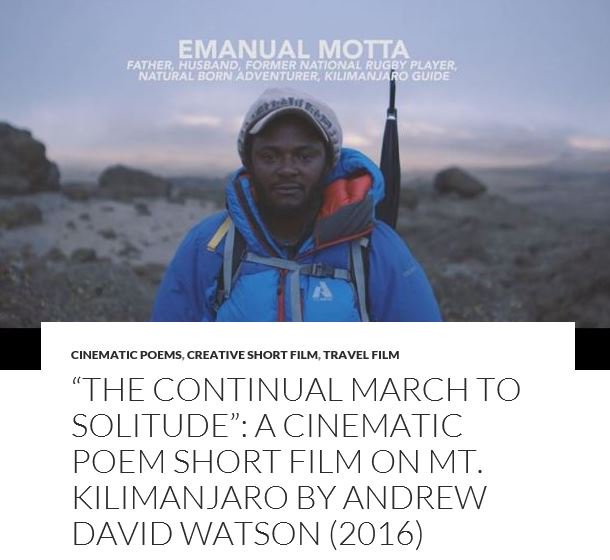 CinematicPoems's tweet photo. “The Continual March To Solitude”:Cinematic Poem Short Film On Mt Kilimanjaro @andrewdwatson https://t.co/C5dV7ln4Nr https://t.co/BYfWrhUBrY