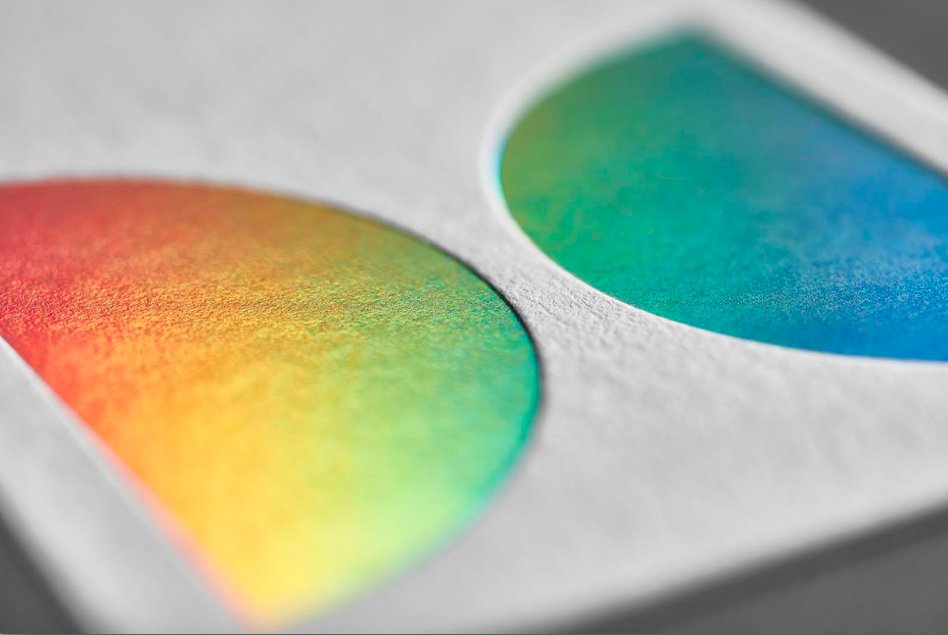 Amazing detail of holographic foil on these shiny new business cards by @wearedawn.