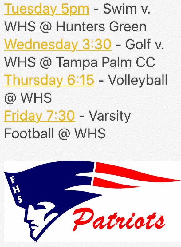 TheFHSPatriots's tweet image. Battle of Bruce B Downs. Rivalry week - FHS vs WHS. @SGAFHS       @PATAthletics @FHS_Revolution @freedom_seniors