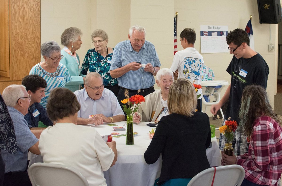 ChrisBrauns's tweet photo. Our teens at #theredbrickchurch had a combined activity with seniors today and everyone had a grt time. #thankful. https://t.co/X4EbXDBynt