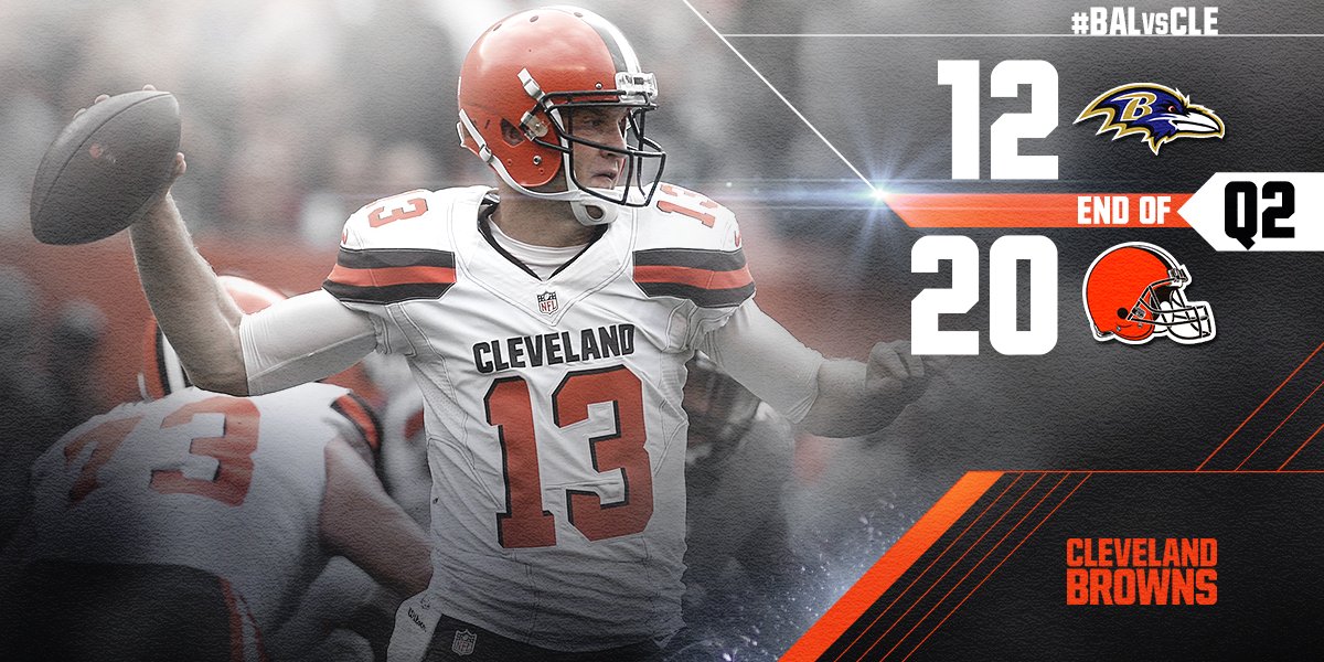 Browns's tweet photo. Halftime.

#BALvsCLE https://t.co/jWZZ1wAN5G