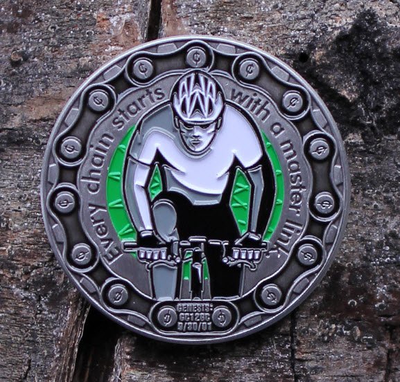 GoGeocaching's tweet image. Celebrate 15 years of #Geocoins with the @Moun10Bike Tribute Geocoin! bit.ly/Moun10Bike #geocaching
