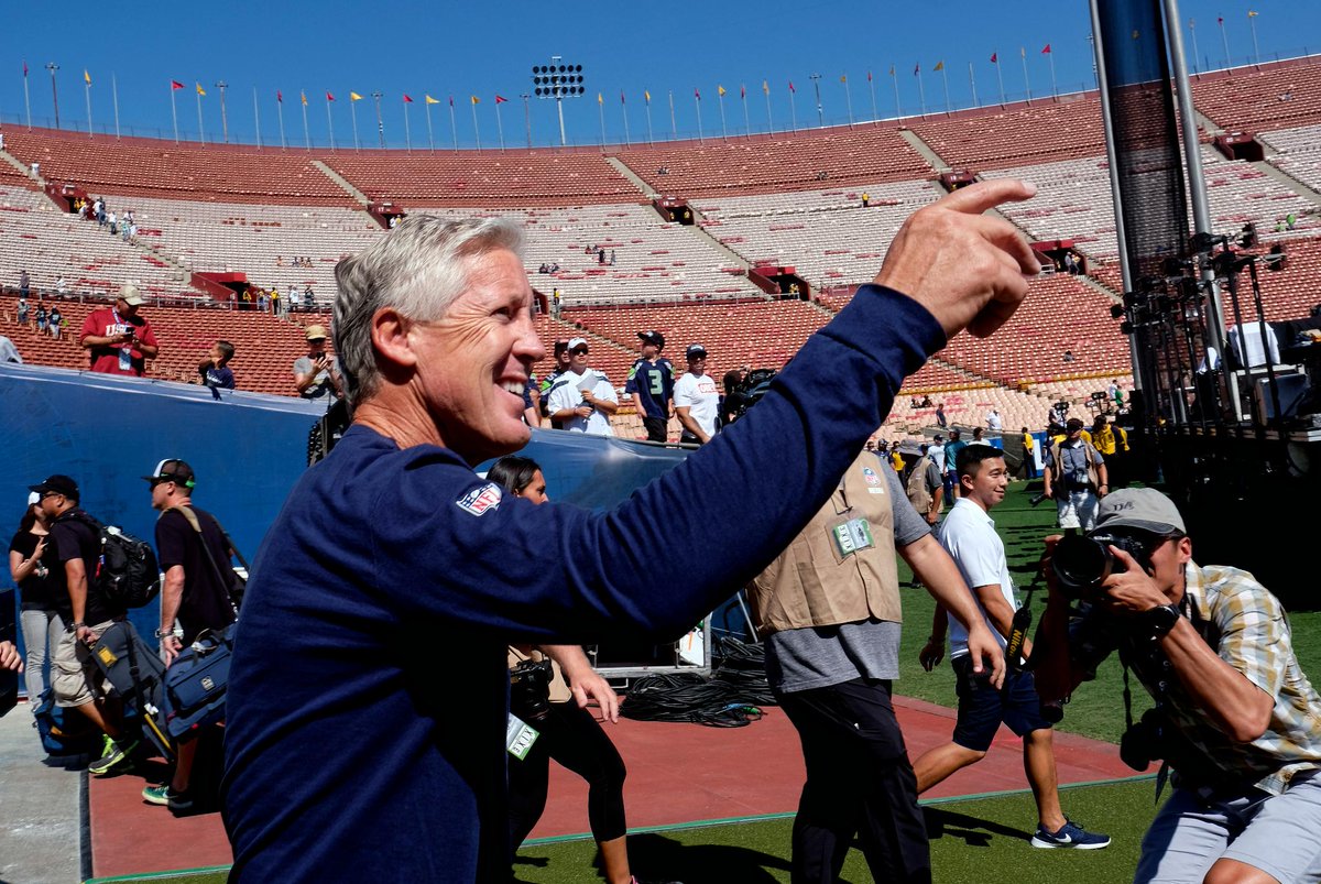 Pete Carroll is back at his old stomping grounds to visit the Rams, who play their 1st game in LA since 1994.