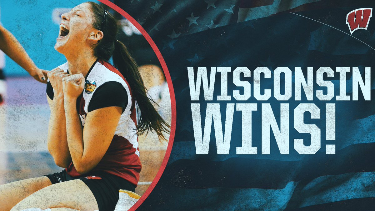 NCAAVolleyball's tweet photo. WHAT A COMEBACK!

No. 6 Wisconsin rallies from 2 sets down to beat No. 2 Texas, 20-18, in the fifth! #NCAAVB https://t.co/vMNBTieeMn