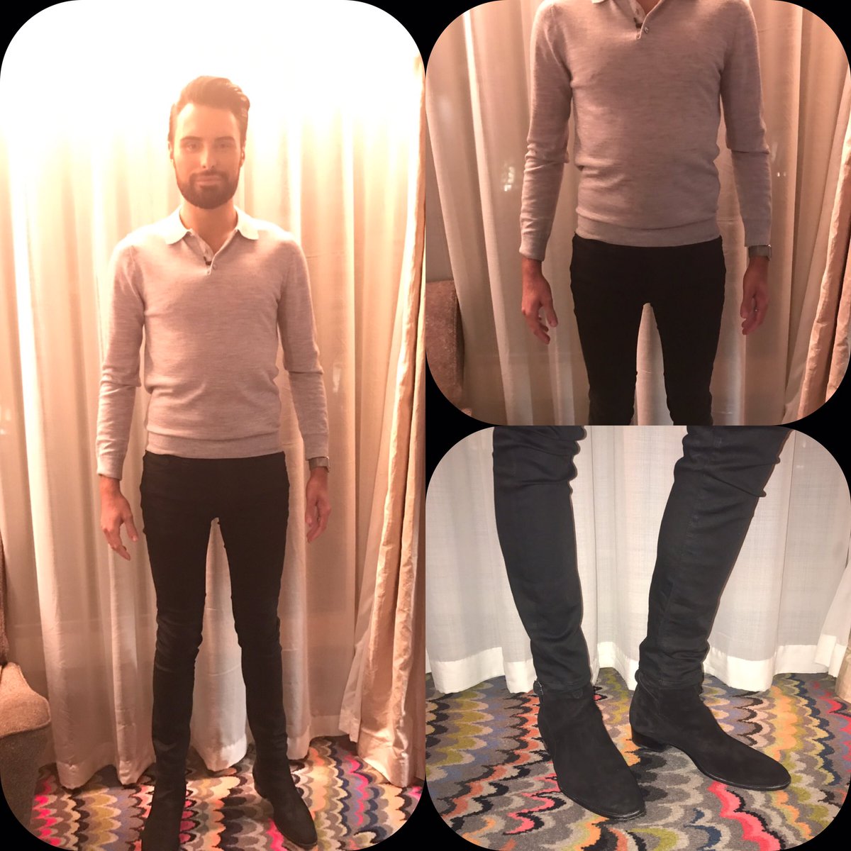 RylanStyle's tweet image. . @Rylan wears top @REISS belt @HUGOBOSS jeans @riverisland boots @YSL #XtraFactorLive