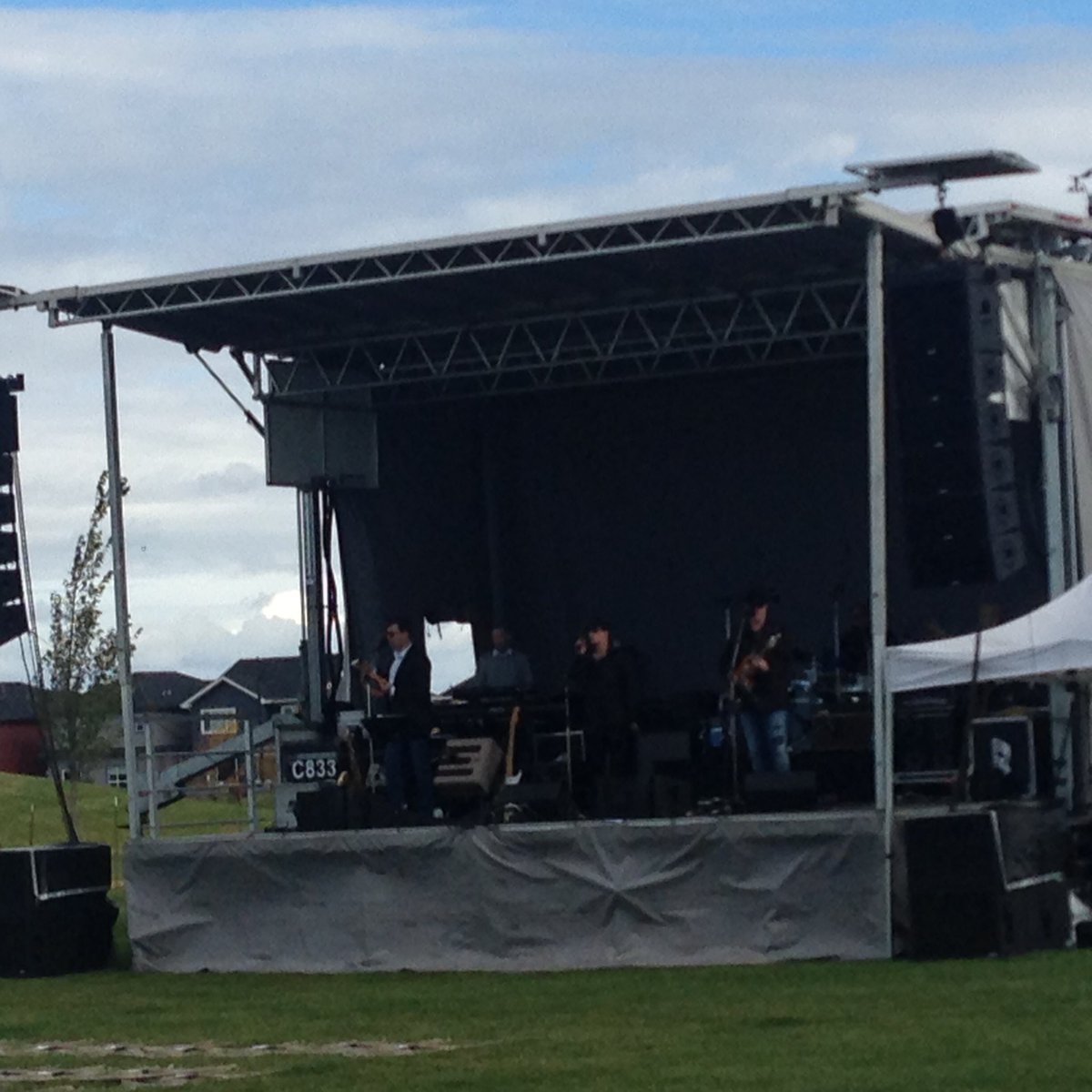 Stage is ready! Join <a href="/corykimm/">Cory Kimm</a> and @amiaonair <a href="/CollectionsYEG/">Crawford Landing in Chappelle</a> Live Music, Food Trucks, Kid Zone all #yegevents