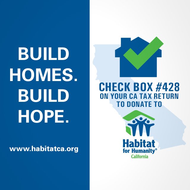 Building homes, building hope. #ChecktheBox NO.428 on your 2015 CA Tax Return to donate: bit.ly/2bGliTm