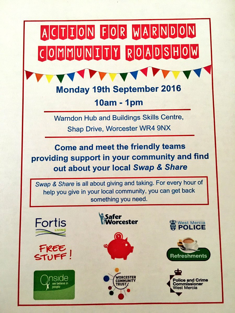 OnsideSwapShare's tweet image. Looking forward to seeing the lovely residents of #Warndon #Worcester tomorrow for our #community drop in 👍🌞🎈😃 10-1