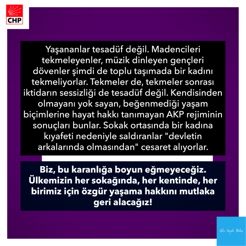 Ülkemizin her sokağında, her kentinde, her birimiz için özgür yaşama hakkını mutlaka geri alacağız! #AyşegülTerzi