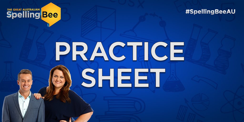 Feeling inspired? Brush up on your spelling with our final Practice Sheet! ☞ bit.ly/2cP22BE #SpellingBeeAU