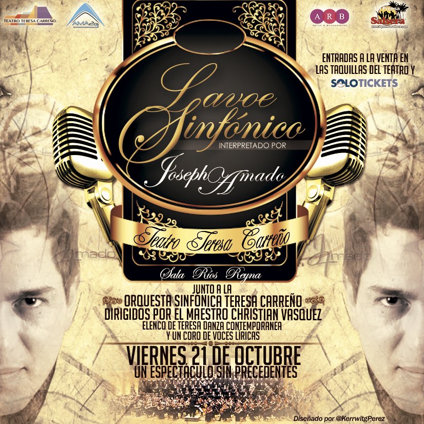LaPrensaSalsera's tweet image. El próximo 21 de Oct todos al Teatro Teresa Carreño a disfrutar del espectáculo LAVOE SINFONICO con #JosephAmado