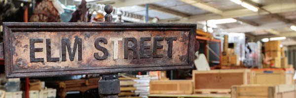 Amanda90sparty's tweet image. The original Nightmare on elm street sign in Warner Bros warehouse