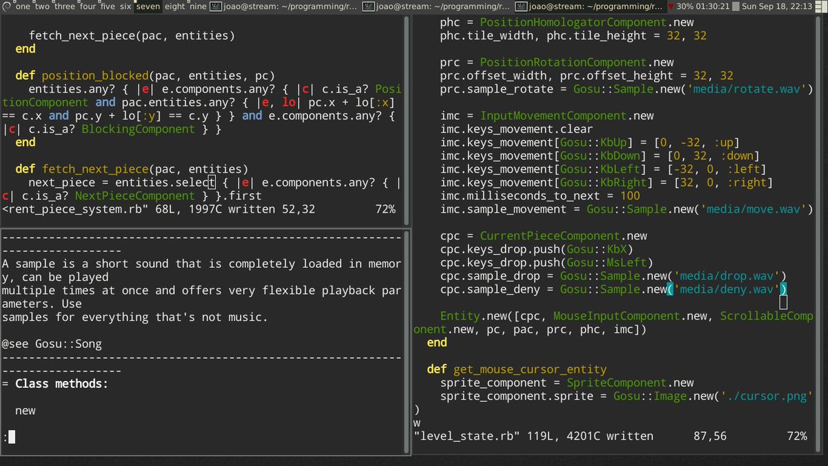 modetrex's tweet image. Once you go tiled, you'll never want to go back &amp;lt;3 #awesomewm #vim #ruby