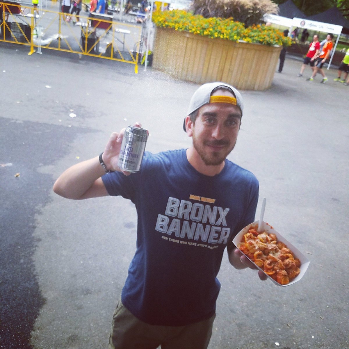 After a run &amp; 🍺 gran some 🍝 from #PontiRossiFood at The Brew Hop 5k Race and Beer Craft Festival #Randallisland