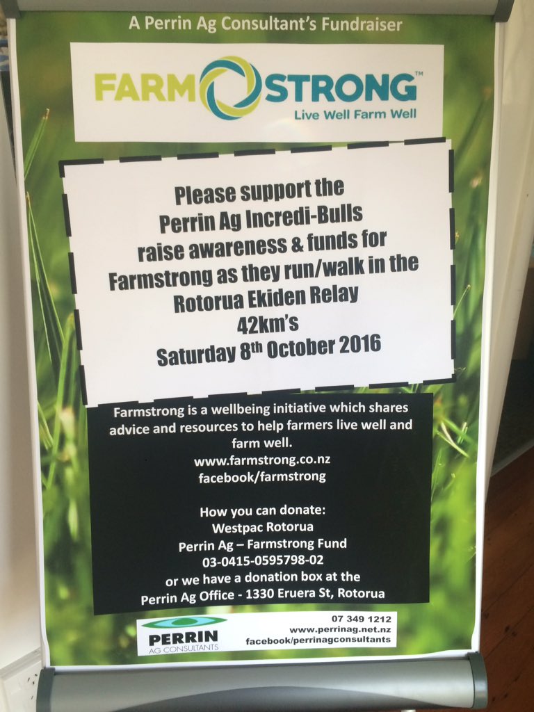 mattescarroll's tweet photo. #Perrinag are running in the Rotorua Ekiden relay to raise $ for #farmstrong. Please help us reach our goal. https://t.co/IWM1S3XIKO